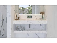 Wasbak dubbel + plank calacatta white 120cm - afbeelding 1 van  3