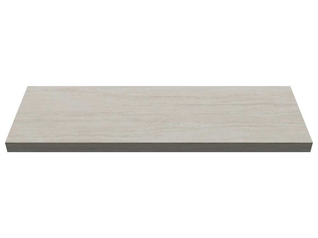 Waskom, dubbele + plank travertine 120 cm - afbeelding 1 van  2