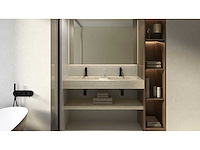 Waskom, dubbele + plank travertine 120 cm - afbeelding 2 van  2