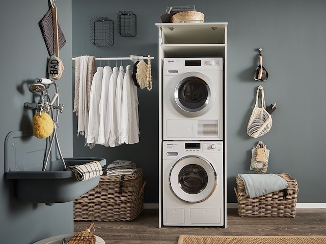 Wasmachinekast laundreezy 68 x 68 x 200 cm - wit - afbeelding 1 van  7
