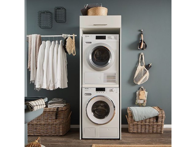 Wasmachinekast laundreezy 68 x 68 x 200 cm - wit - afbeelding 3 van  7