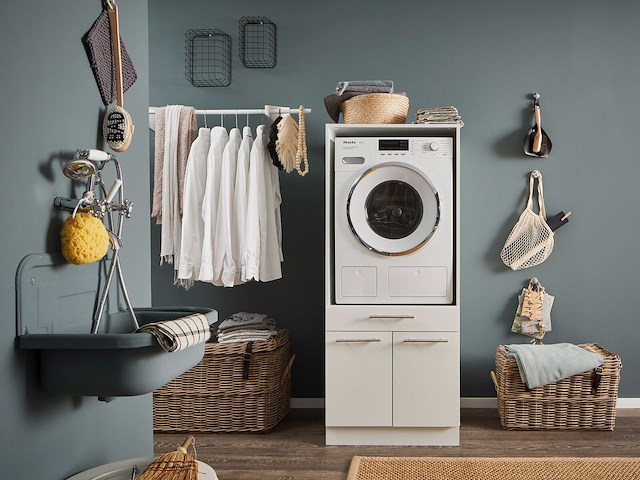 Wasmachinekast laundreezy in wit 68 x 68 x 162 cm - afbeelding 5 van  7