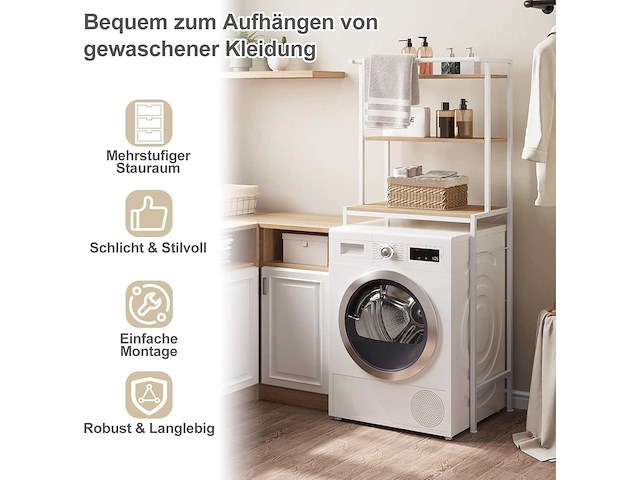 Wasmachinekast, toiletbovenkast, 3 niveaus - afbeelding 4 van  5