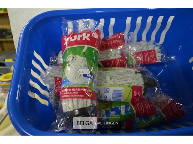 Wasmand met 7 vervangmoppen york - afbeelding 2 van  3
