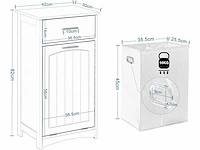 Wasmandkast, badkamerkast met wasmand - afbeelding 1 van  5