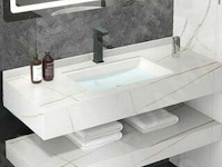 Wastafel met legger - combi - wit - 100 cm - afbeelding 1 van  3