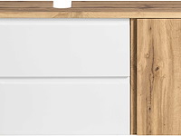 Wastafelkast varese | 85 x 47 x 56 cm | wotan oak / white - afbeelding 1 van  8