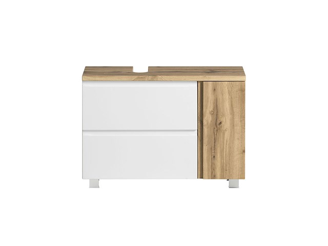 Wastafelkast varese | 85 x 47 x 56 cm | wotan oak / white - afbeelding 2 van  8
