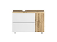 Wastafelkast varese | 85 x 47 x 56 cm | wotan oak / white - afbeelding 2 van  8