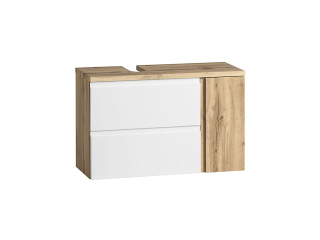 Wastafelkast varese | 85 x 47 x 56 cm | wotan oak / white - afbeelding 3 van  8