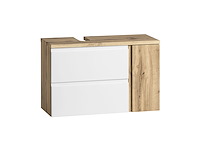 Wastafelkast varese | 85 x 47 x 56 cm | wotan oak / white - afbeelding 3 van  8