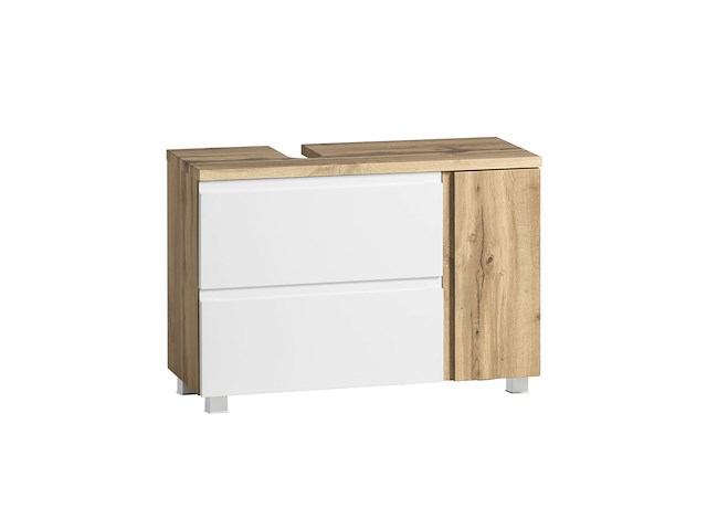 Wastafelkast varese | 85 x 47 x 56 cm | wotan oak / white - afbeelding 4 van  8