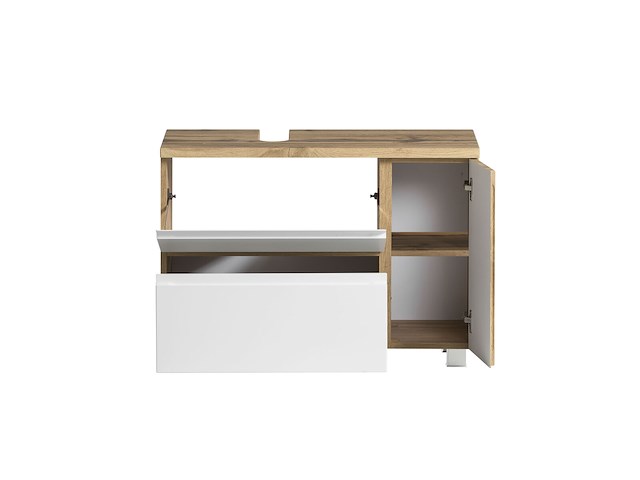 Wastafelkast varese | 85 x 47 x 56 cm | wotan oak / white - afbeelding 5 van  8