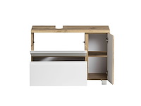 Wastafelkast varese | 85 x 47 x 56 cm | wotan oak / white - afbeelding 5 van  8