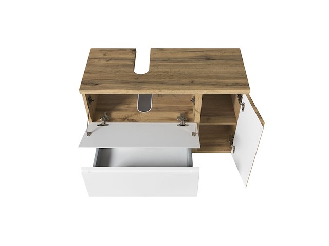 Wastafelkast varese | 85 x 47 x 56 cm | wotan oak / white - afbeelding 6 van  8
