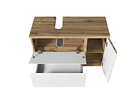 Wastafelkast varese | 85 x 47 x 56 cm | wotan oak / white - afbeelding 6 van  8