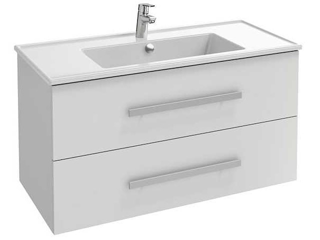 Wastafelmeubel 100 cm - 2 laden, chromen handvat, eb2306 - afbeelding 2 van  4