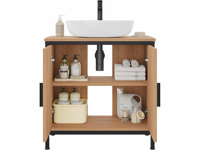 Wastafelmeubel 60x30x60 cm, met in hoogte verstelbare scheidingswand - afbeelding 4 van  4