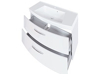 Wastafelmeubel florent gebogen 100cm 2 lades - wit - afbeelding 1 van  4