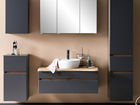 Wastafelmeubel vikas 101cm 2 lades - antraciet/eik - afbeelding 2 van  12