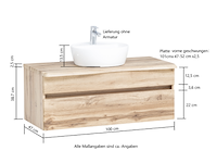 Wastafelmeubel vikas 101cm 2 lades - antraciet/eik - afbeelding 11 van  12