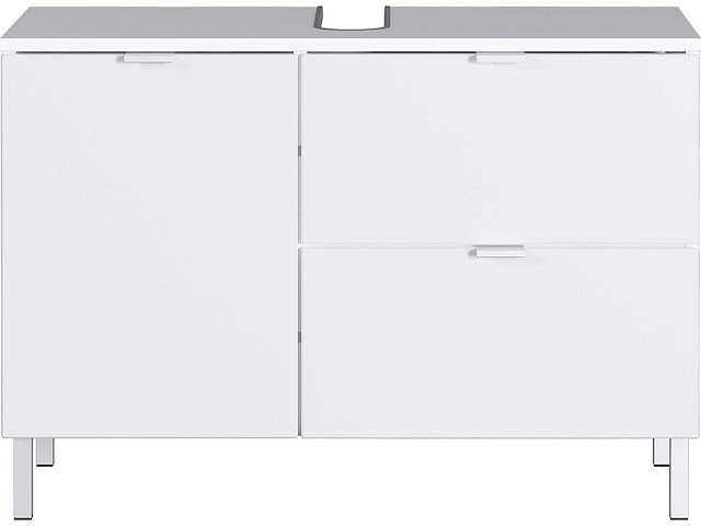 Wastafelonderkast mauro 80cm met 2 deuren & lade - hoogglans wit - afbeelding 1 van  7