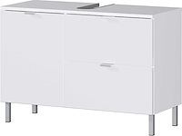 Wastafelonderkast mauro 80cm met 2 deuren & lade - hoogglans wit - afbeelding 2 van  7