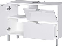Wastafelonderkast mauro 80cm met 2 deuren & lade - hoogglans wit - afbeelding 3 van  7