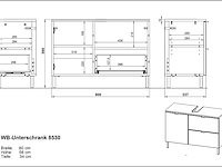 Wastafelonderkast mauro 80cm met 2 deuren & lade - hoogglans wit - afbeelding 7 van  7