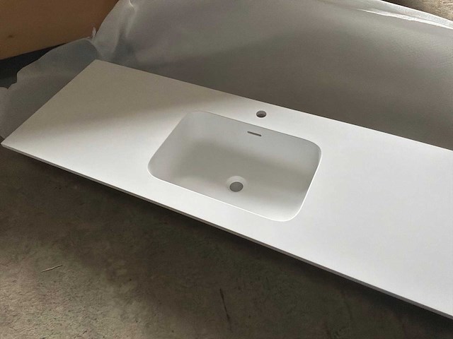 Wastafeltablet in solidstone detremmerie architect 260cm - afbeelding 3 van  5