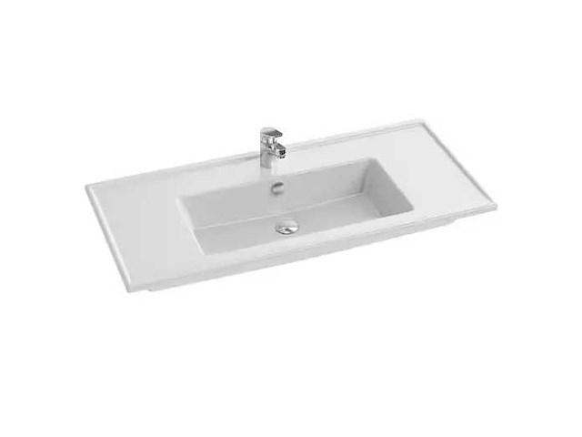 Wastafeltop 101x46cm slijpsteen wit - jacob delafon - afbeelding 2 van  5