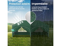 Waterdicht en uv-beschermd tuinprieel, 3x6m pop-up tent met 6 zijmuren, verstelbare hoogte, met draagtas, groen - afbeelding 4 van  10