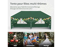 Waterdicht en uv-beschermd tuinprieel, 3x6m pop-up tent met 6 zijmuren, verstelbare hoogte, met draagtas, groen - afbeelding 5 van  10