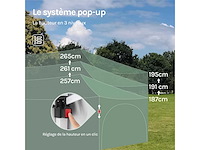 Waterdicht en uv-beschermd tuinprieel, 3x6m pop-up tent met 6 zijmuren, verstelbare hoogte, met draagtas, groen - afbeelding 10 van  10