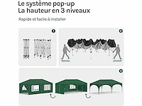 Waterdicht en uv-beschermd tuinprieel, 3x6m pop-up tent met 6 zijmuren, verstelbare hoogte, met draagtas, groen - afbeelding 6 van  9