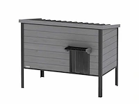 Waterdicht kattenhuis met schuifdak, afneembare ingang voor 1-2 katten tot 12 kg 85x55x70 cm lichtgrijs - afbeelding 2 van  5