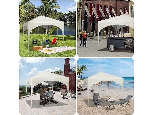Waterdicht pop-up prieel, zonbescherming, oxford, metalen frame 3x3 m - afbeelding 6 van  10