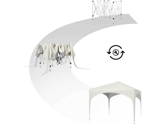 Waterdicht pop-up prieel, zonbescherming, oxford, metalen frame 3x3 m - afbeelding 10 van  10