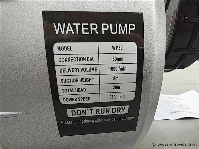 Waterpomp 30m3 benzine - afbeelding 13 van  14