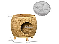 Waterrotan kattenhuis, wasbaar kussen - afbeelding 3 van  4