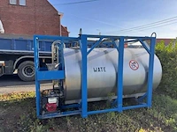 Watertank inox 5000l met benzine honda pomp wt20 - bouwwater tank 5000l - afbeelding 4 van  5
