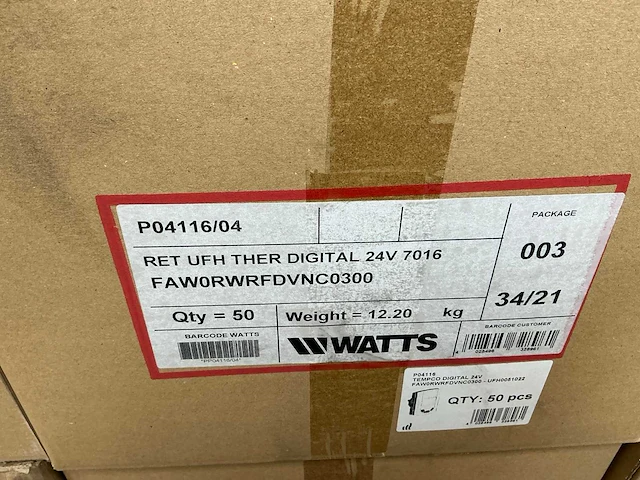 Watts tempco digital 24v thermostaat (50x) - afbeelding 5 van  6