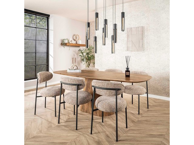 Wave eettafel 215cm - massief mangazand - afbeelding 1 van  7