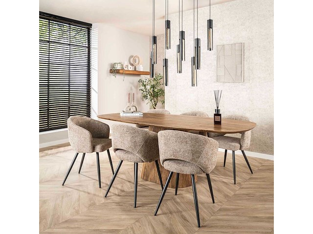Wave eettafel 215cm - massief mangazand - afbeelding 2 van  7