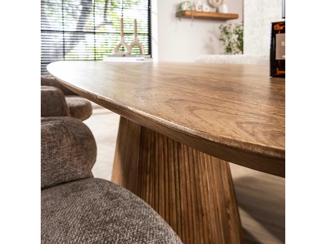 Wave eettafel 215cm - massief mangazand - afbeelding 5 van  7