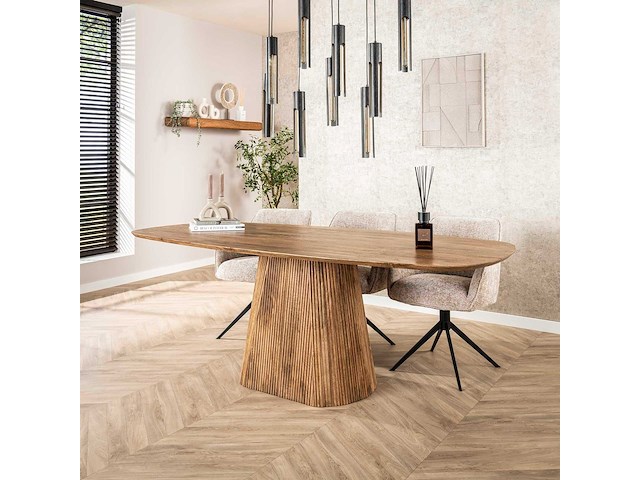 Wave eettafel 215cm - massief mangazand - afbeelding 6 van  7