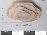 Wayluong houten led-plafondlamp - afbeelding 2 van  3