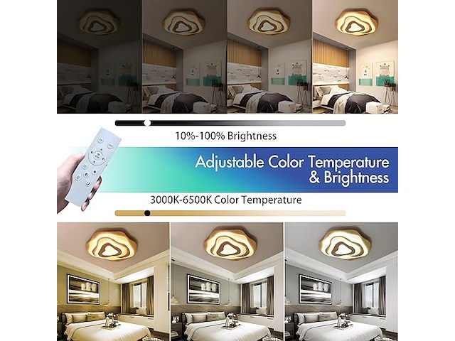 Wayluong houten led-plafondlamp - afbeelding 3 van  3