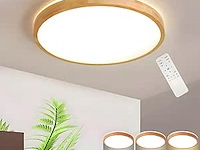Wayluoung houten led-plafondlamp - afbeelding 1 van  3