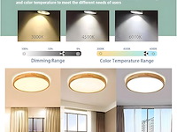 Wayluoung houten led-plafondlamp - afbeelding 3 van  3